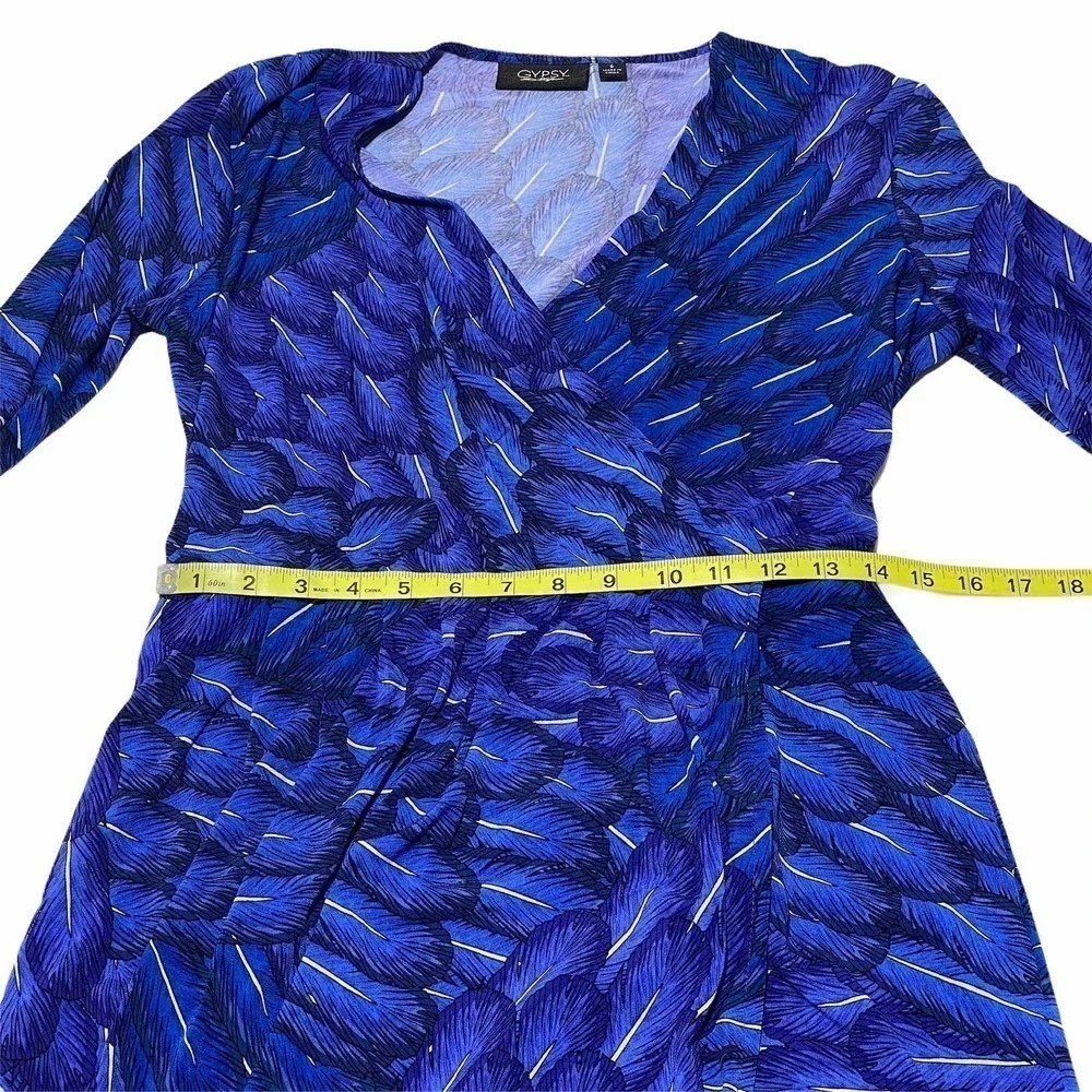 Gypsy Mara Hoffman Feather Faux Wrap Dress Small